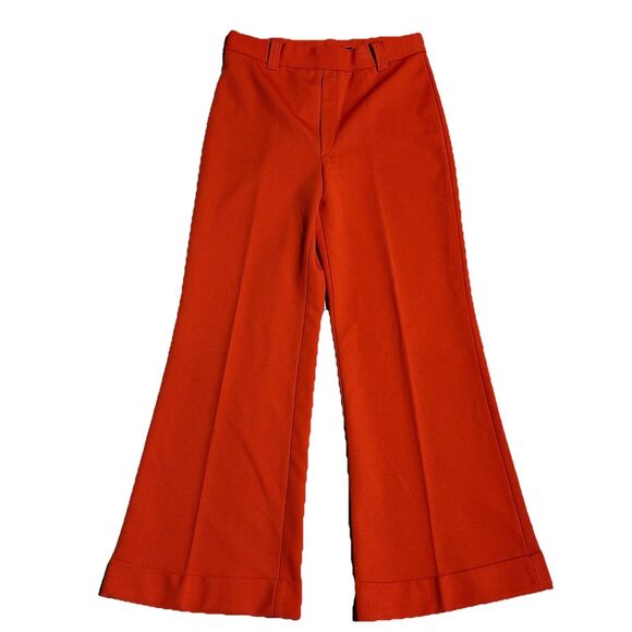 Vintage 70s Jack Winter Polyester Flare Pants Orange 29x27 Disco Retro - Picture 1 of 9